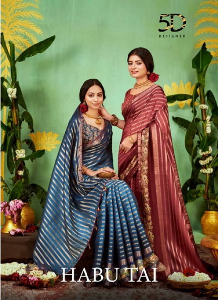 Habu Tai By 5D Designer Printed Designer Sarees Wholesale Market In Surat